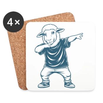 Sheep dabbing - Coasters (set of 4) - white - Front