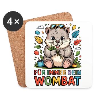 Für Immer Dein Wombat - Untersetzer (4er-Set) - Weiß - Vorne