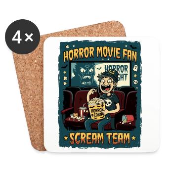 Horror Movie Fan Scream Team - Untersetzer (4er-Set) - Weiß - Vorne