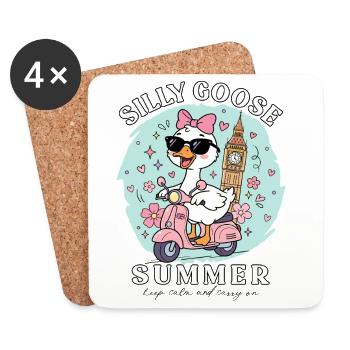 Lustiges Silly Goose Summer England London Reise - Untersetzer (4er-Set) - Weiß - Vorne