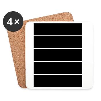 Minimalist horizontal lines - Coasters (set of 4) - white - Front