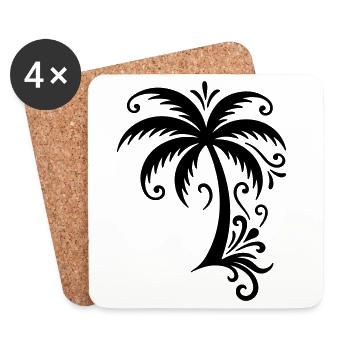 Palm tree icon beach - Coasters (set of 4) - white - Front