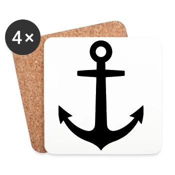Anker Maritim Schiff Logo - Untersetzer (4er-Set) - Weiß - Vorne