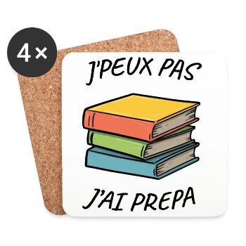 J'peux pas j'ai prépa - Dessous de verre (lot de 4) - blanc - Devant