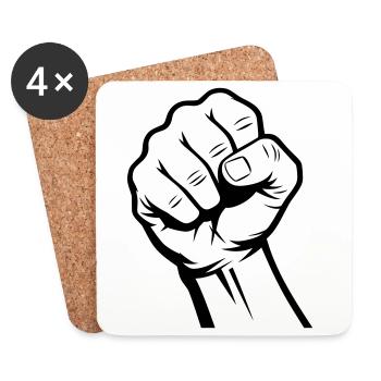 Fist - Coasters (set of 4) - white - Front