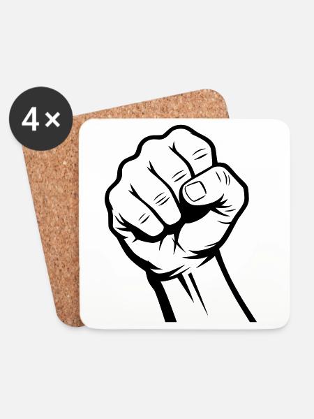 Fist - Coasters (set of 4) - white