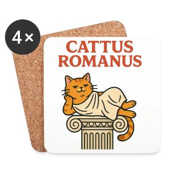 Cattus Romani – Funny Cat Toga Romans T-Shirt - Coasters (set of 4) - white - Front