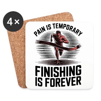 Finish Line Motivation Läufer - Untersetzer (4er-Set) - Weiß - Vorne