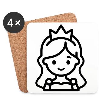 princess - Coasters (set of 4) - white - Front