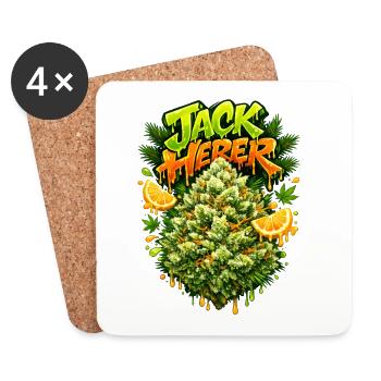 Graffiti en pins Jack Herer - Dessous de verre (lot de 4) - blanc - Devant