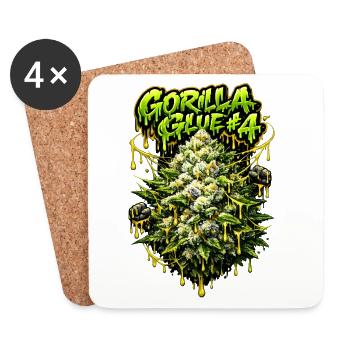Gorilla Glue #4 Graffiti Bud Print - Dessous de verre (lot de 4) - blanc - Devant