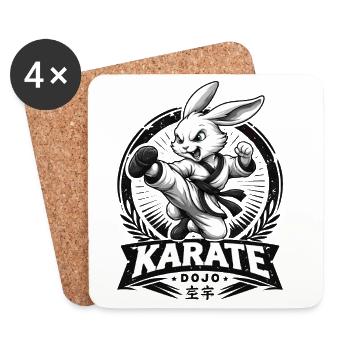 Karate Hase Dojo Kampfsport Fun Design - Untersetzer (4er-Set) - Weiß - Vorne