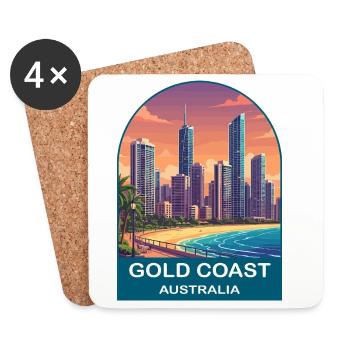 Gold Coast Australien Surfer Paradies Reisekunst - Untersetzer (4er-Set) - Weiß - Vorne