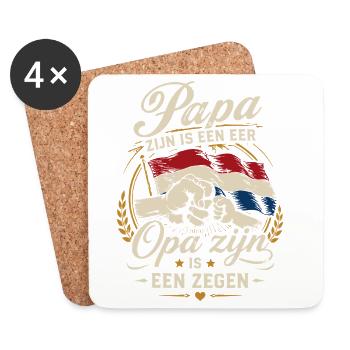 Stolzer Papa & Opa – Segen und Ehre Design - Untersetzer (4er-Set) - Weiß - Vorne