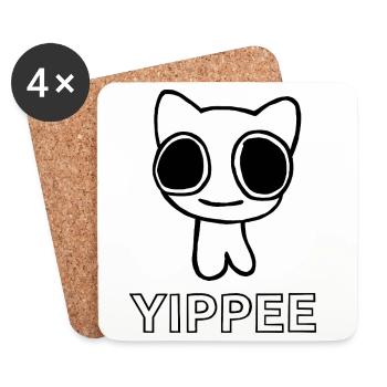 Yippee Autism Cat - Coasters (set of 4) - white - Front