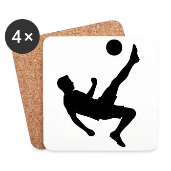 Armoiries du maillot du footballeur Bloc de construction - Dessous de verre (lot de 4) - blanc - Devant