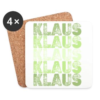 Klaus Grid Schriftzug Muster - Untersetzer (4er-Set) - Weiß - Vorne