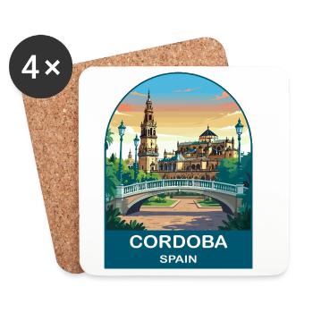 Cordoba Spain Vintage Travel Poster Art - Coasters (set of 4) - white - Front