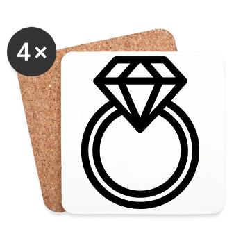 Diamond ring - Coasters (set of 4) - white - Front