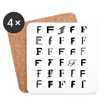 Typography f letter mosaic - Coasters (set of 4) - white - Front