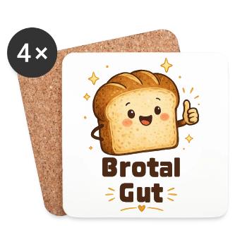 Brotal Gut  - Untersetzer (4er-Set) - Weiß - Vorne
