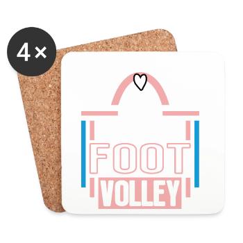 10 Years Footvolley Anniversary Footvolley Player - Coasters (set of 4) - white - Front