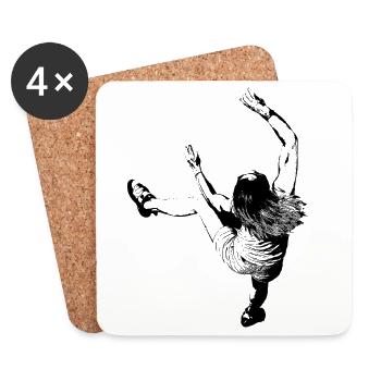 Klettermotiv für helle Produkte - Untersetzer (4er-Set) - Weiß - Vorne