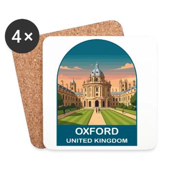 Oxford UK Vintage-Reiseposter-Kunst - Untersetzer (4er-Set) - Weiß - Vorne
