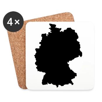 Carte de l’Allemagne - Dessous de verre (lot de 4) - blanc - Devant