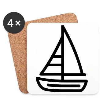 Boot - Untersetzer (4er-Set) - Weiß - Vorne