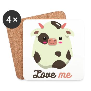 cow - Coasters (set of 4) - white - Front