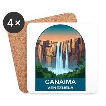 Canaima Venezuela Angel Falls Travel Art - Coasters (set of 4) - white - Front