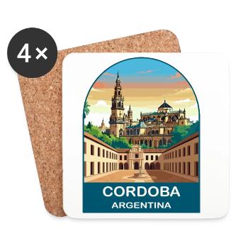 Cordoba Spain Vintage Travel Poster Art - Coasters (set of 4) - white - Front