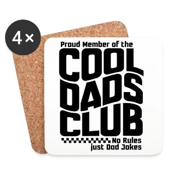 Cool Dads Club - Papa Vatertag Geschenk - Untersetzer (4er-Set) - Weiß - Vorne