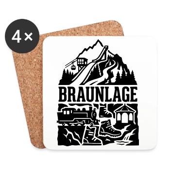 Braunlage Harz Kurort Silhouette Wahrzeichen - Untersetzer (4er-Set) - Weiß - Vorne