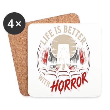 Life Is Better With Horror Retro - Coasters (set of 4) - white - Front