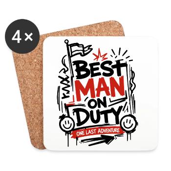 Man One Last Adventure JGA - Untersetzer (4er-Set) - Weiß - Vorne