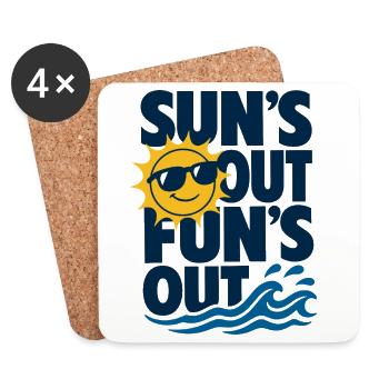 Suns Out Funs Out Sommer - Untersetzer (4er-Set) - Weiß - Vorne