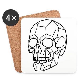Geometric Skull - Coasters (set of 4) - white - Front