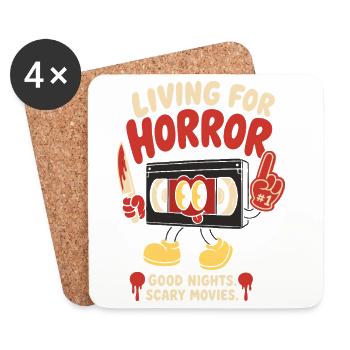Living For Horror Movies - Untersetzer (4er-Set) - Weiß - Vorne