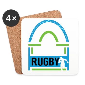 10 Jahre Rugby Jubiläum Rugbyspieler Jubi - Untersetzer (4er-Set) - Weiß - Vorne