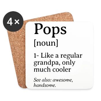 Pops Definition Funny Quote Design - Coasters (set of 4) - white - Front