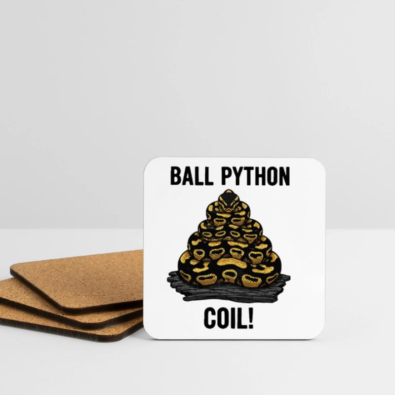 Royal Python Ball Python Coil Reptilienpyramide Untersetzer (4er-Set)