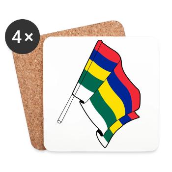 Terschelling-Flagge – Inselstolz - Untersetzer (4er-Set) - Weiß - Vorne