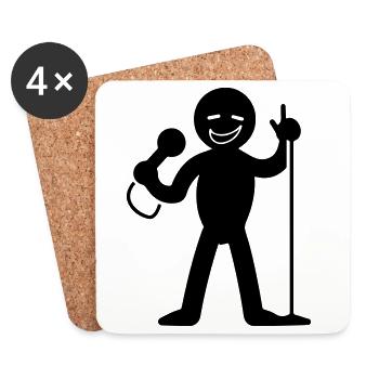 Singer with microphone - Coasters (set of 4) - white - Front