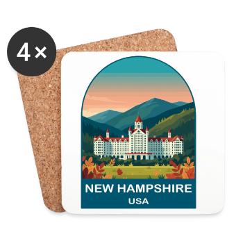 New Hampshire USA Vintage-Posterkunst - Untersetzer (4er-Set) - Weiß - Vorne