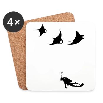 mantas_taucher - Untersetzer (4er-Set) - Weiß - Vorne