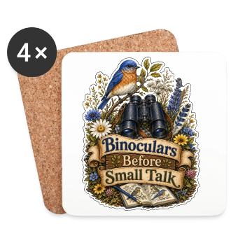 Binoculars Before Small Talk Clouds - Coasters (set of 4) - white - Front