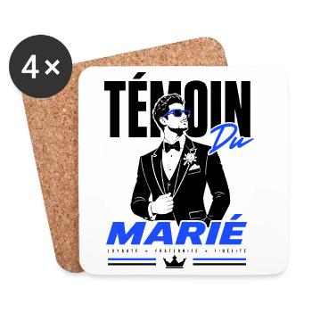 Témoin du Marié Élégance Premium - Dessous de verre (lot de 4) - blanc - Devant