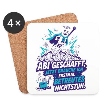 Betreutes Nichtstun nach Abi - Untersetzer (4er-Set) - Weiß - Vorne